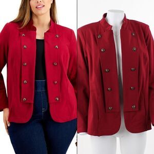 Tommy Hilfiger Plus Size Military Band Jacket